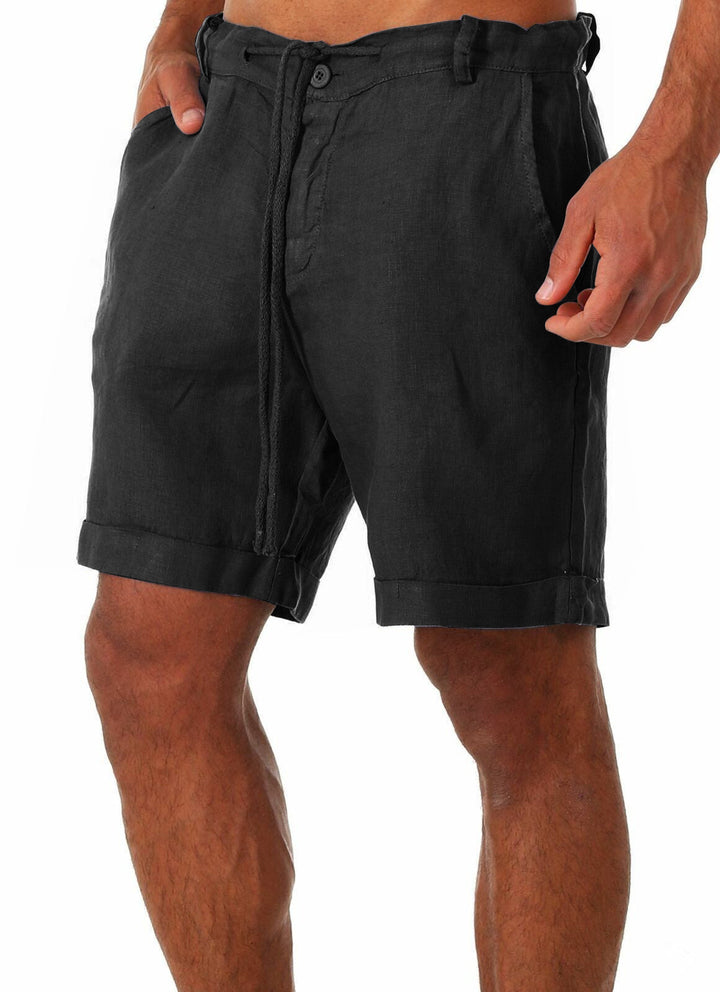 Herren lässige Leinenkurze Shorts mit verstellbarem Bund und praktischen Taschen W&W Mode