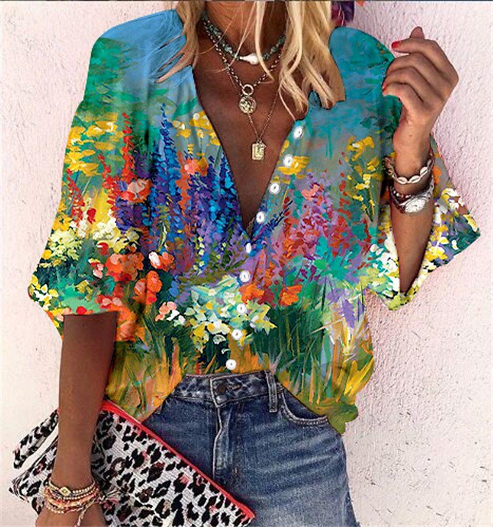 WW | Spitzenbestickte Boho Langarm Tunika Bluse