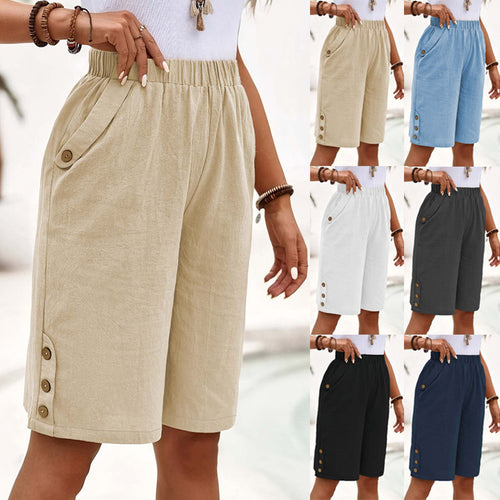 Damen Sommerliche Leinen Shorts WW