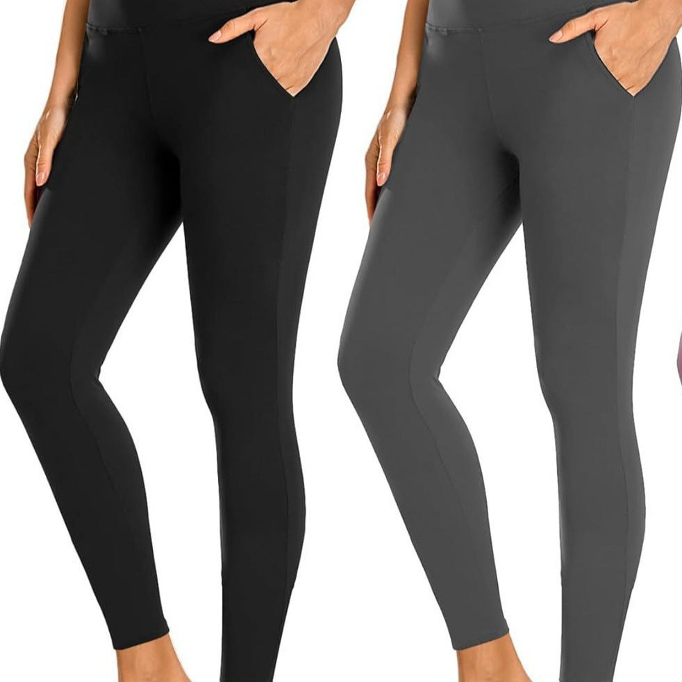 Damen Hochbund Leggings mit Seitentaschen und Formbandeffekt WW