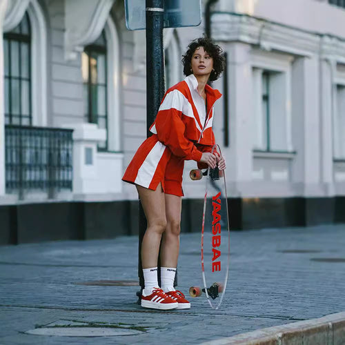 Damen Sportlich Elegante Sommerjacke und Shorts Set WW