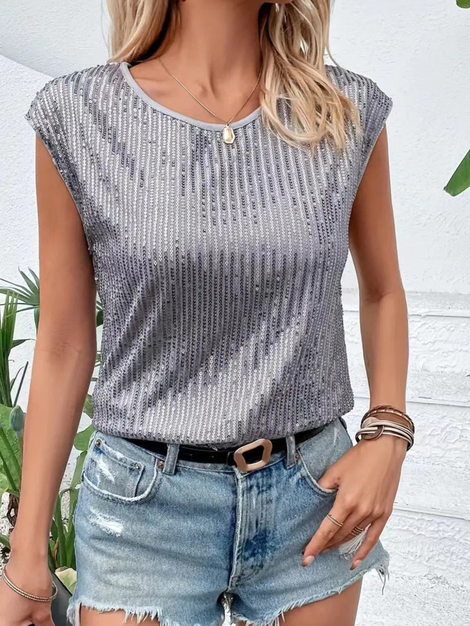 Damen Glitzerndes Oberteil mit lässigem Schnitt WW
