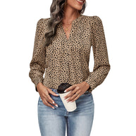 Damen Bluse mit modernen Punkte-Design und eleganten Rüschen WW