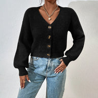 Damen Strickjacke mit strukturiertem Schnitt und dekorativen Knöpfen WW