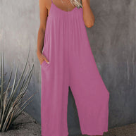 Damen Lässiger Jumpsuit mit weitem Schnitt und praktischen Taschen WW