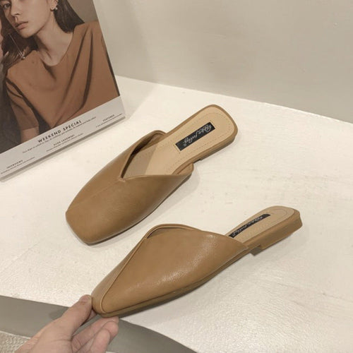 Damen Modische Mules mit elegantem V-Ausschnitt W&W Mode