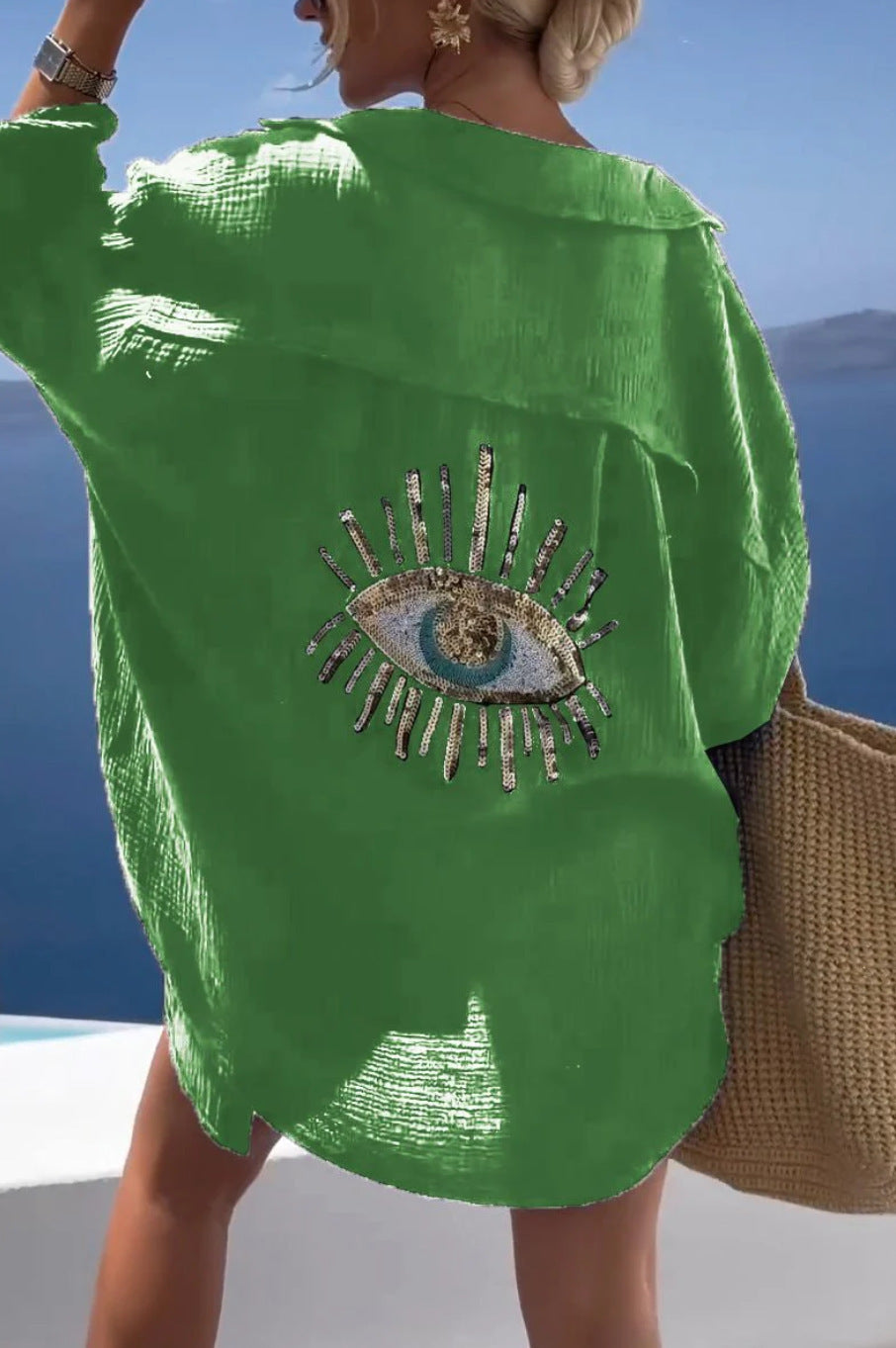 WW | Reverskragen Baumwoll-Leinen-Shirt für Frühling/Sommer