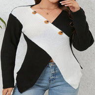 Damen Strickcardigan mit asymmetrischem Schnitt und Holzknöpfen WW
