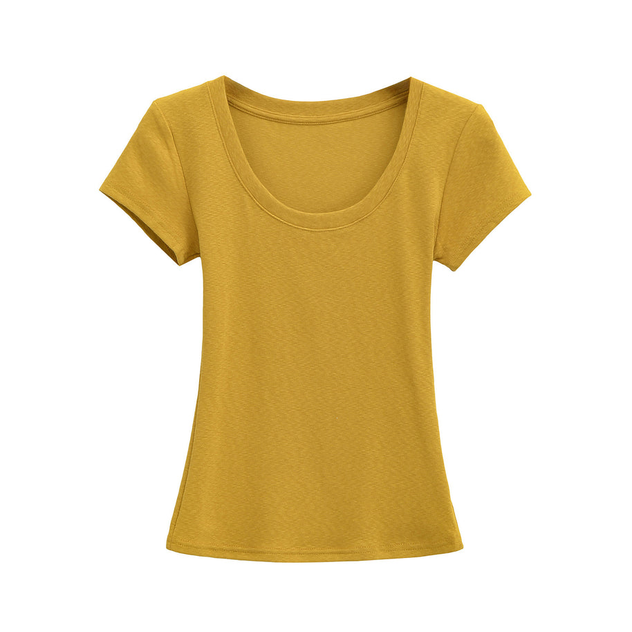 Damen Rundhals T-Shirt aus atmungsaktivem Material mit strukturierter Oberfläche WW