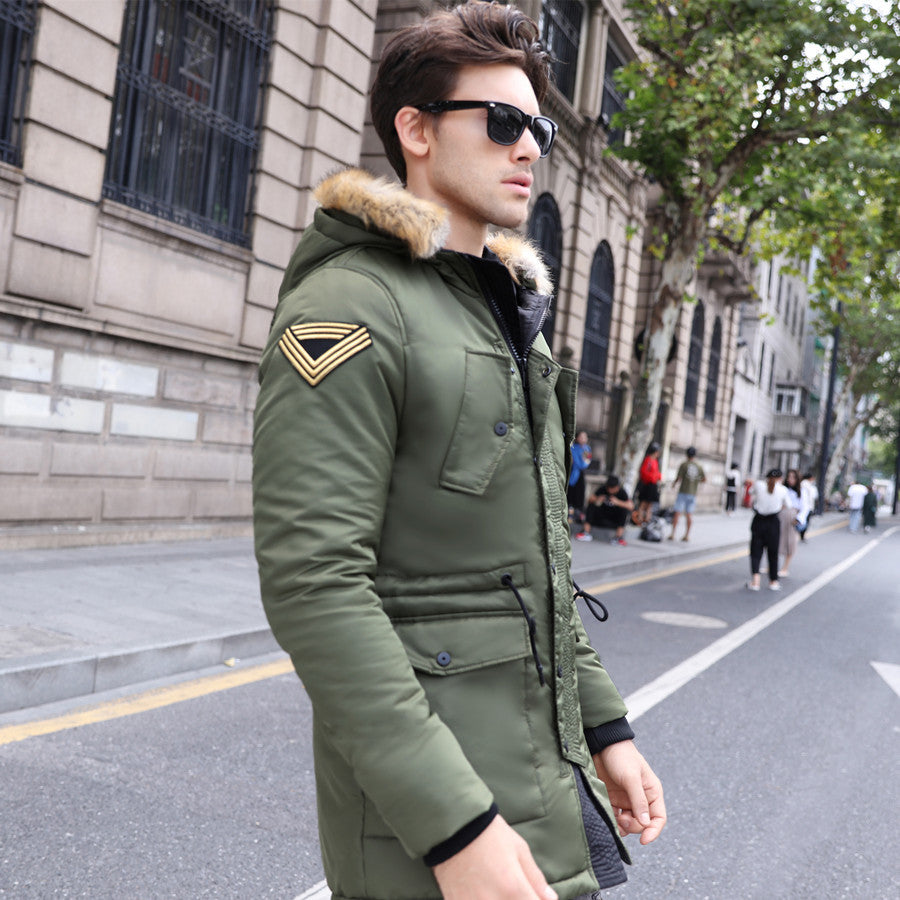 Herren Winterparka mit abnehmbarem Kunstpelzkragen und praktischen Taschen WW