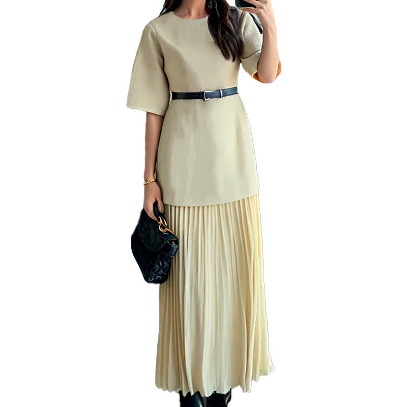 Damen Elegantes Maxikleid mit figurbetontem Oberteil und voluminösem Rock WW
