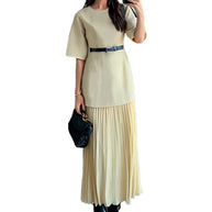 Damen Elegantes Maxikleid mit figurbetontem Oberteil und voluminösem Rock WW