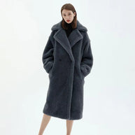 Damen Fleece-Mantel mit doppelter Knopfleiste und trendigem Schnitt WW