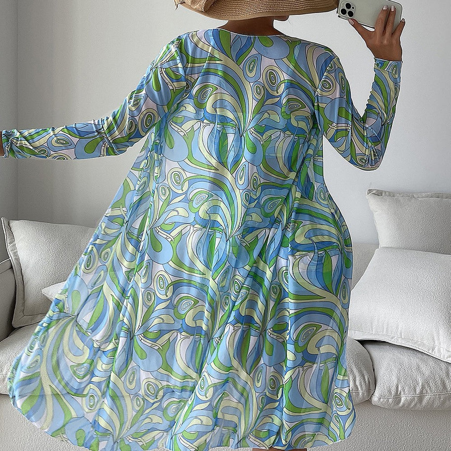 Damen Bikiniset mit schönem Bindeband und floralem Kimono WW