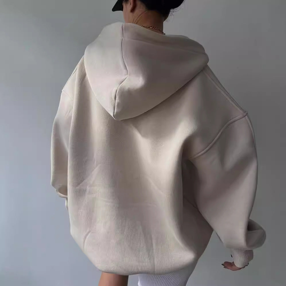 Damen oversized Kapuzenpullover mit Kängurutasche und bequemer Passform WW