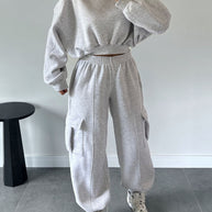 Damen Bequemer Freizeitanzug mit lässigem Schnitt und praktischen Taschen WW
