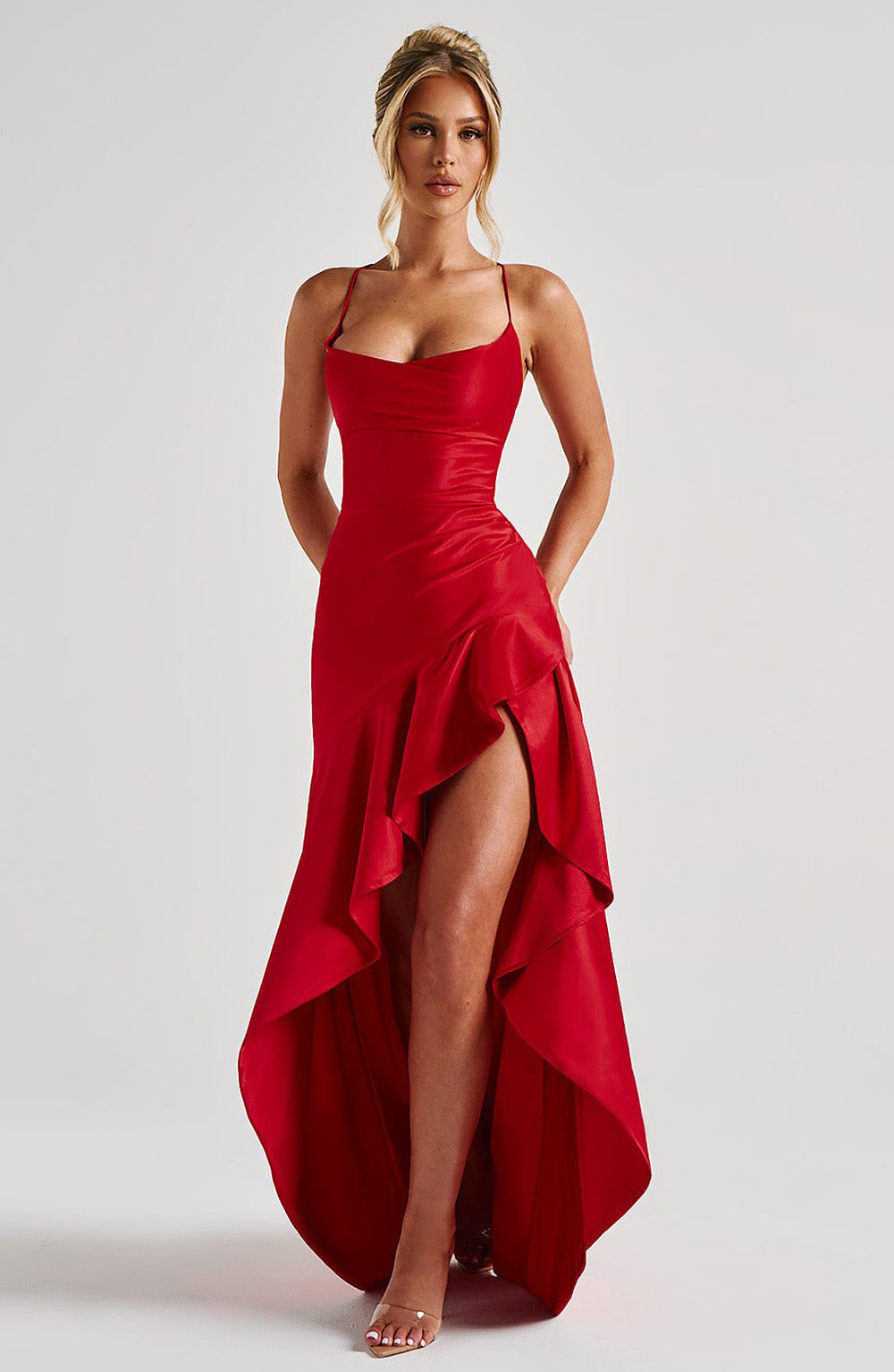 Damen schickes Abendkleid mit hohem Schlitz WW