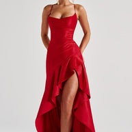 Damen schickes Abendkleid mit hohem Schlitz WW