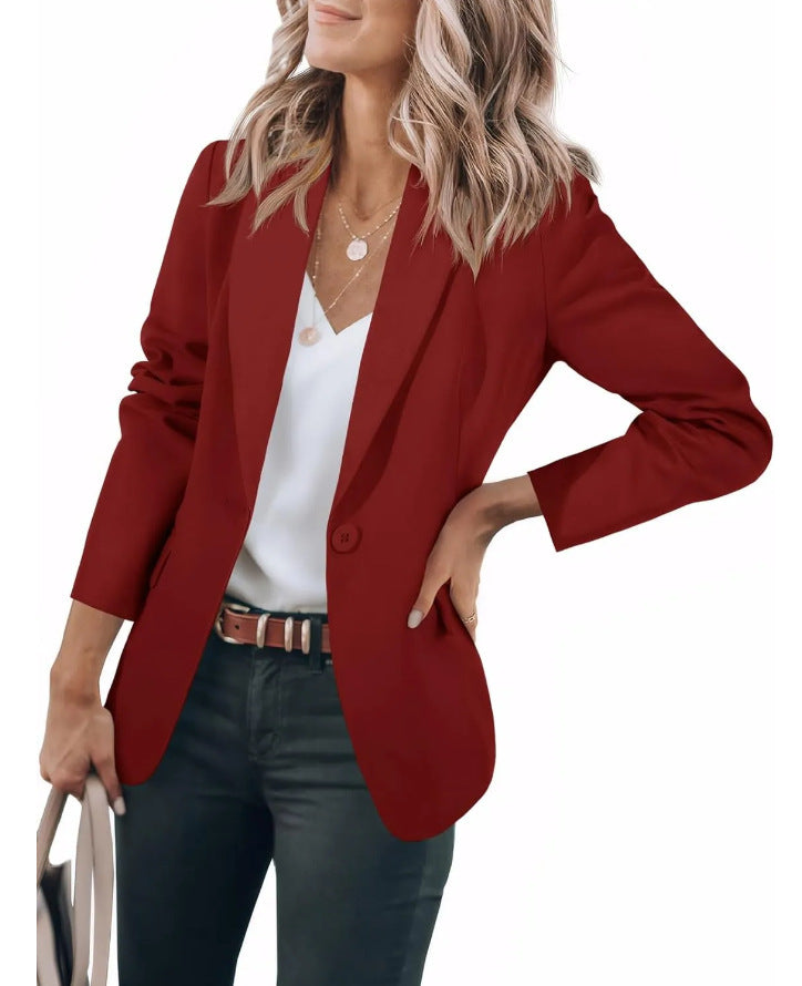 Damen lässiger Blazer mit elegantem Schnitt und praktischen Taschen WW