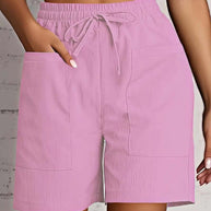 Damen entspannte Shorts mit breitem Gummibund und praktischen Taschen WW