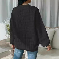 Damen Pullover mit strukturiertem Waffeldesign und lässigem Schnitt WW