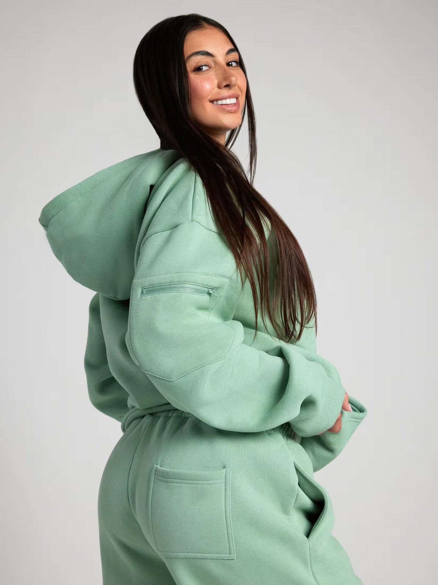 Damen Bequemer und stilvoller Hoodie mit integriertem Schlafmasken-Design WW
