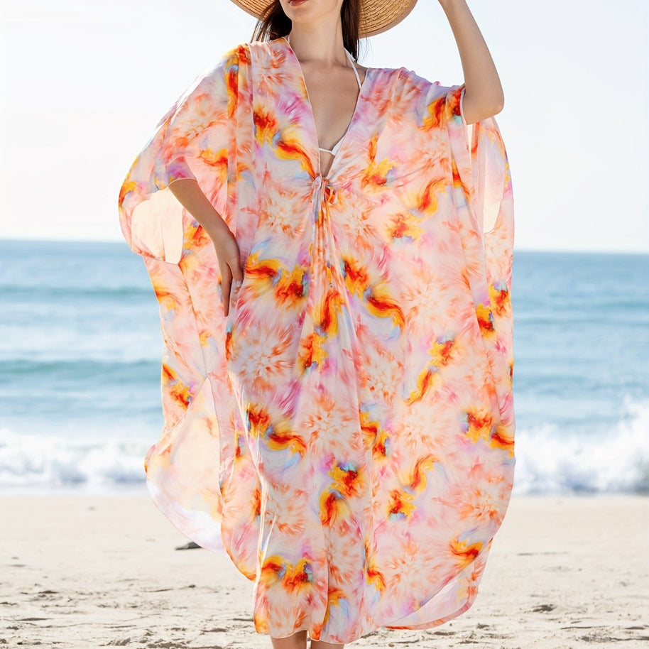 Damen Strandkleid mit lässigem Schnitt und floraler Musterung WW