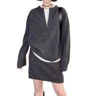 Damen Strickpullover mit modernem Schnitt und dekorativem Reißverschluss WW