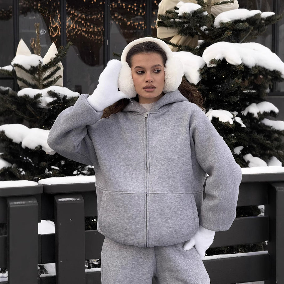 Damen Bequeme und stylische Kapuzenjacke WW