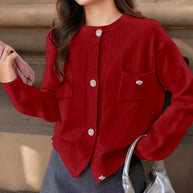 Damen Strickjacke mit eleganten Knopfdetails und praktischen Taschen WW