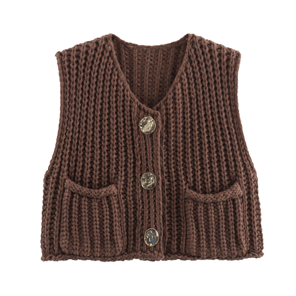 Damen Strickweste mit Taschen WW