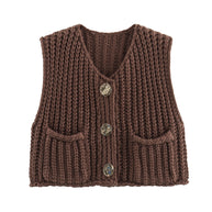 Damen Strickweste mit Taschen WW