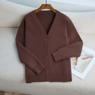 Damen Strickjacke mit V-Ausschnitt und feiner Rippstruktur WW