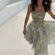 WW | Elegantes Trägerdruck Hochwertiges Kleid