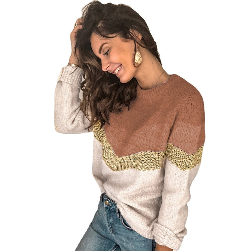 Damen gemusterter Pullover mit grafischem Strickdesign WW