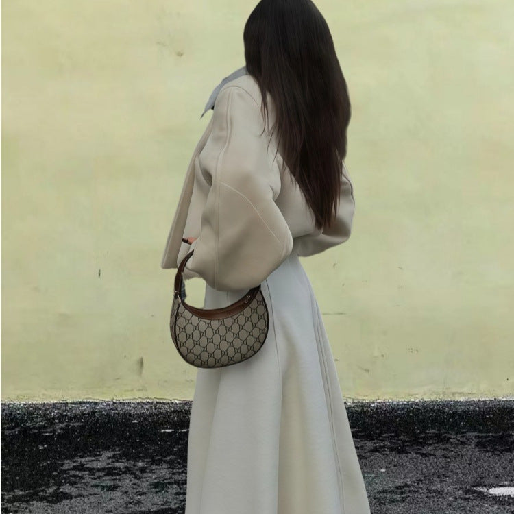 Damen Wickeljacke mit weiten Ärmeln und dekorativem Knopf WW