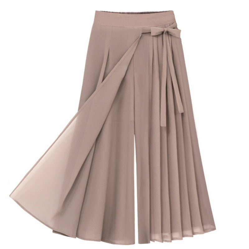 Damen Plisseerock mit Taillenband und eleganter Drapierung WW