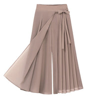 Damen Plisseerock mit Taillenband und eleganter Drapierung WW