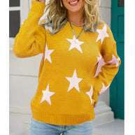 Damen Trendiger Pullover mit Sterne-Muster und lässigem Schnitt WW
