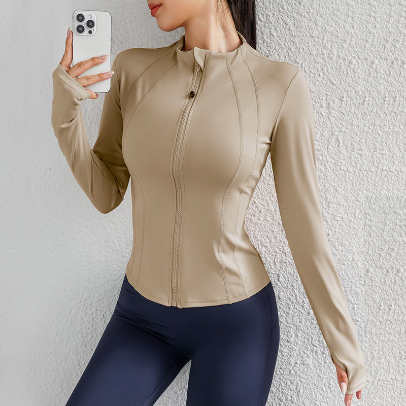Damen Funktionsjacke mit hochgeschlossenem Kragen und nahtlosen Einsätzen WW