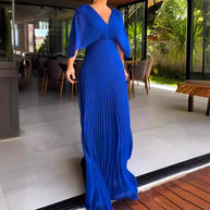 WW | Vibrantes Falten-Maxikleid