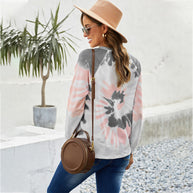 Damen Langarm-T-Shirt mit modernem Batik-Muster und lässigem Schnitt WW