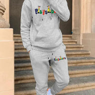 Damen Sportliches Hoodie und Sweatpants Set mit kreativem Grafikdesign WW