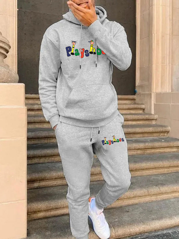 Damen Sportliches Hoodie und Sweatpants Set mit kreativem Grafikdesign WW