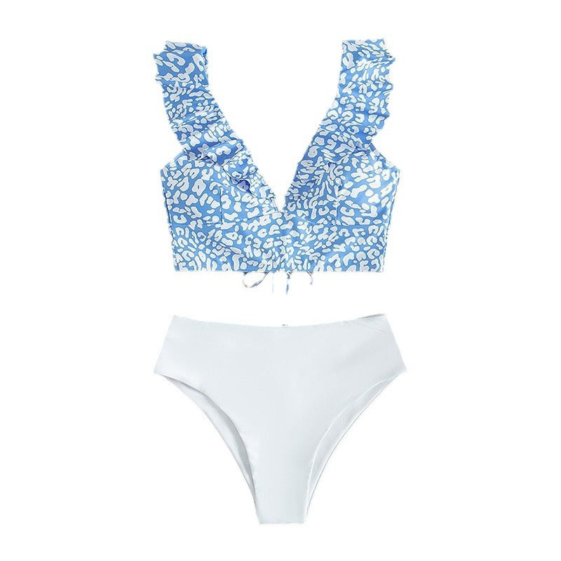 Damen Rüschentop mit Leopardenmuster WW