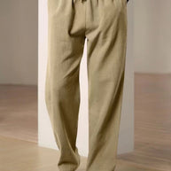 Herren Bequeme Leinenhose mit verstellbarem Bund WW