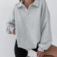 Damen Sportlicher Pullover mit hochwertigem Kragen und lässigem Schnitt WW
