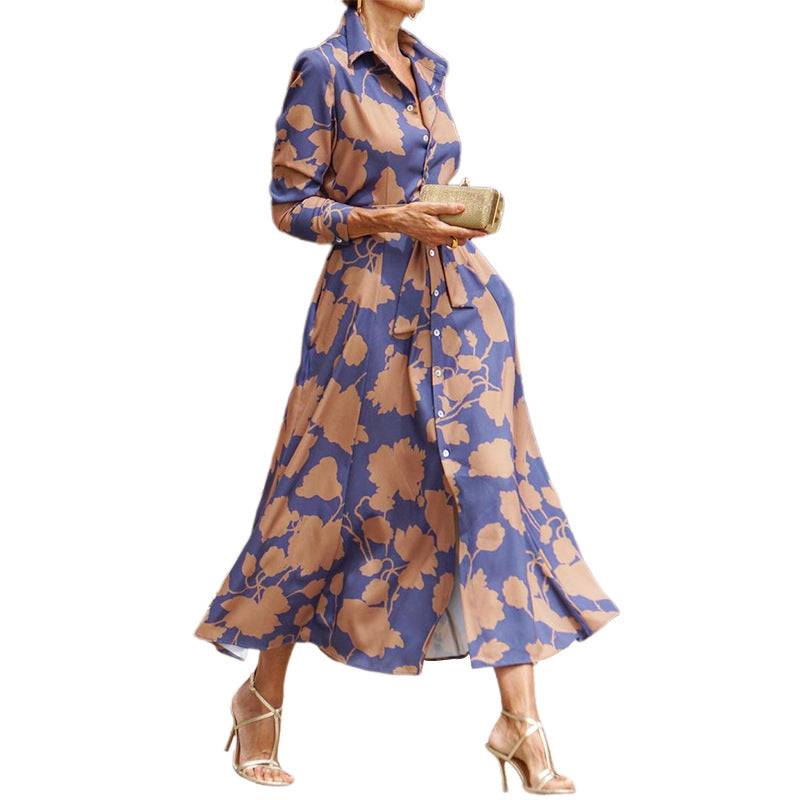 Damen Hemdblusenkleid mit floralem Muster und modernem Schnitt WW