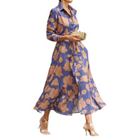 Damen Hemdblusenkleid mit floralem Muster und modernem Schnitt WW