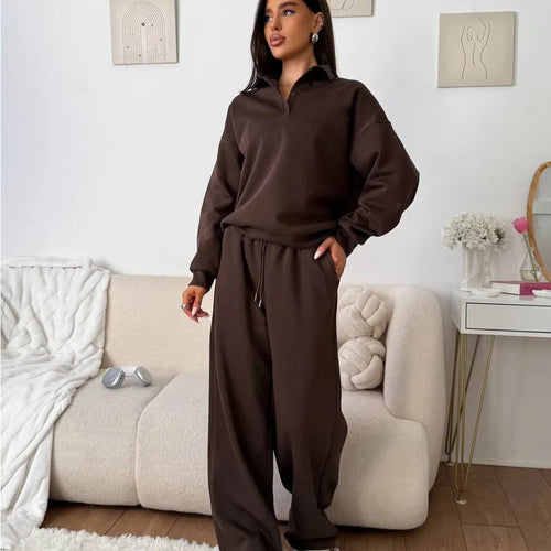 Damen Sportlicher Pullover mit weiten Hosen WW